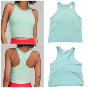 Lululemon Ebb to Street Cropped Racerback Tank Top in Wild Mint Size 4